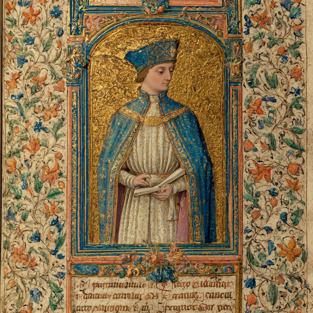 Medieval Illuminated portrait 1 — AI generated image for website use, optimized for SEO