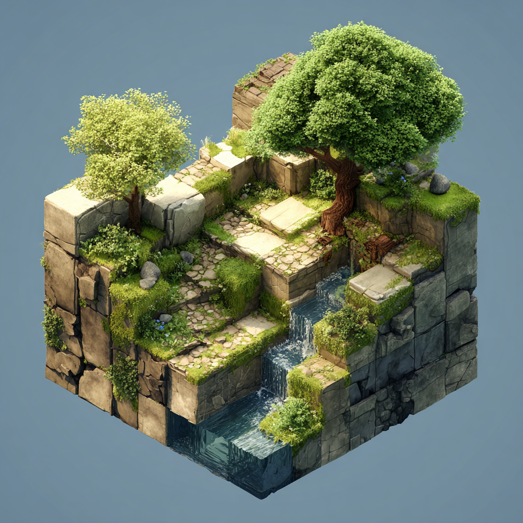 Isometric 3D landscape 2 example